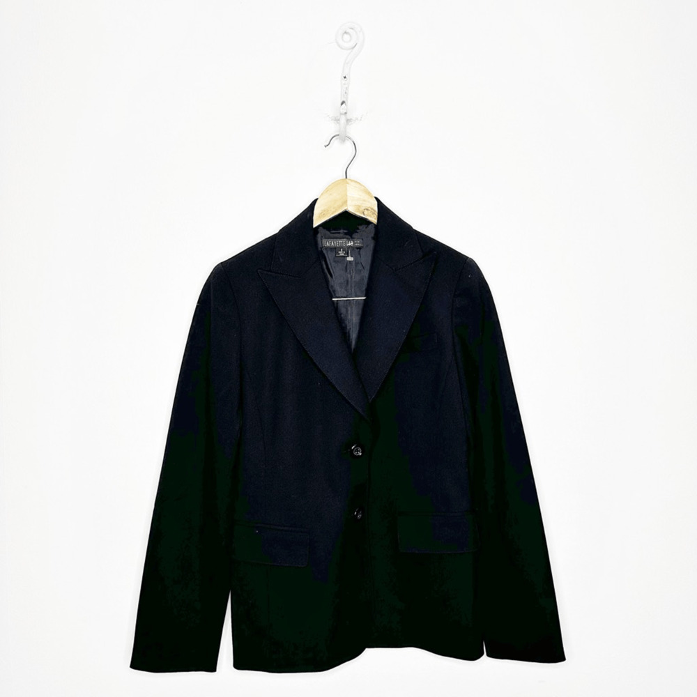 LAFAYETTE 148 Classic 2 button blazer black wool stretch career womens us 2
